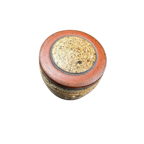 Stoneware Garlic Keeper Jar Studio Art Pottery French Style Vintage 1970’s - Picture 8 of 10